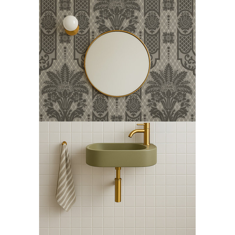 Columnar Bloom - Umber Ink Wallpaper