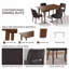 Ensemble de salle à manger 5 pièces à plateau rectangulaire en bois aggloméré avec sièges revêtus de tissu noir 4-1509940304