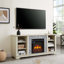Electric Fireplace Stone TV Media Stand, Open Storage Modern Entertainment Console  Space With 18" Fireplace Insert, 58.31"W*15.39"D*26.06"H-609600367