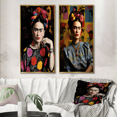Portrait d'une femme mexicaine «Romance I», ensemble de 2 reproductions d'art mural mexicaines