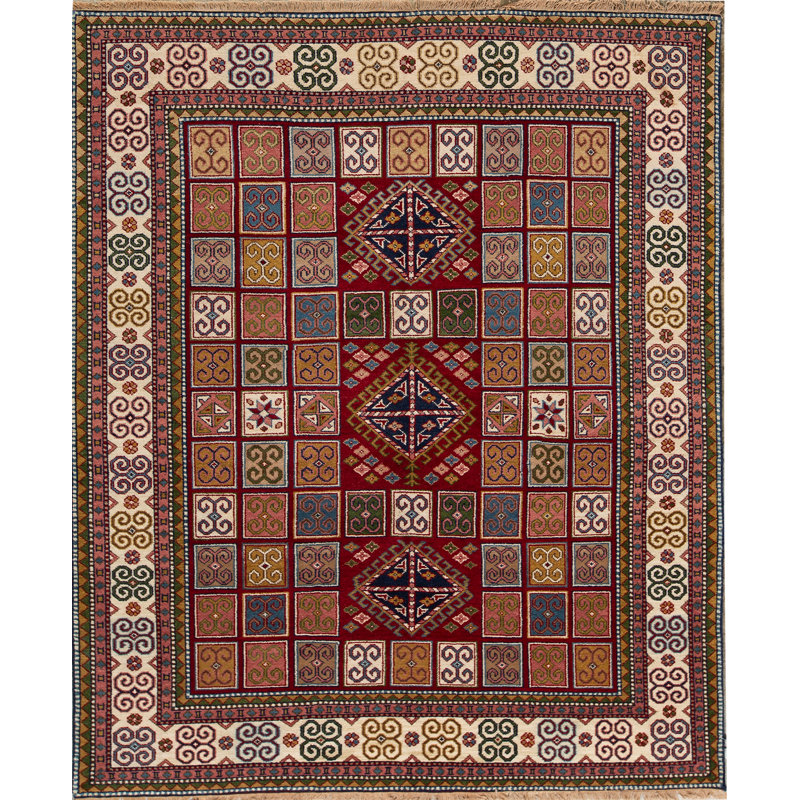 Indo Kazak Wool Area Rug