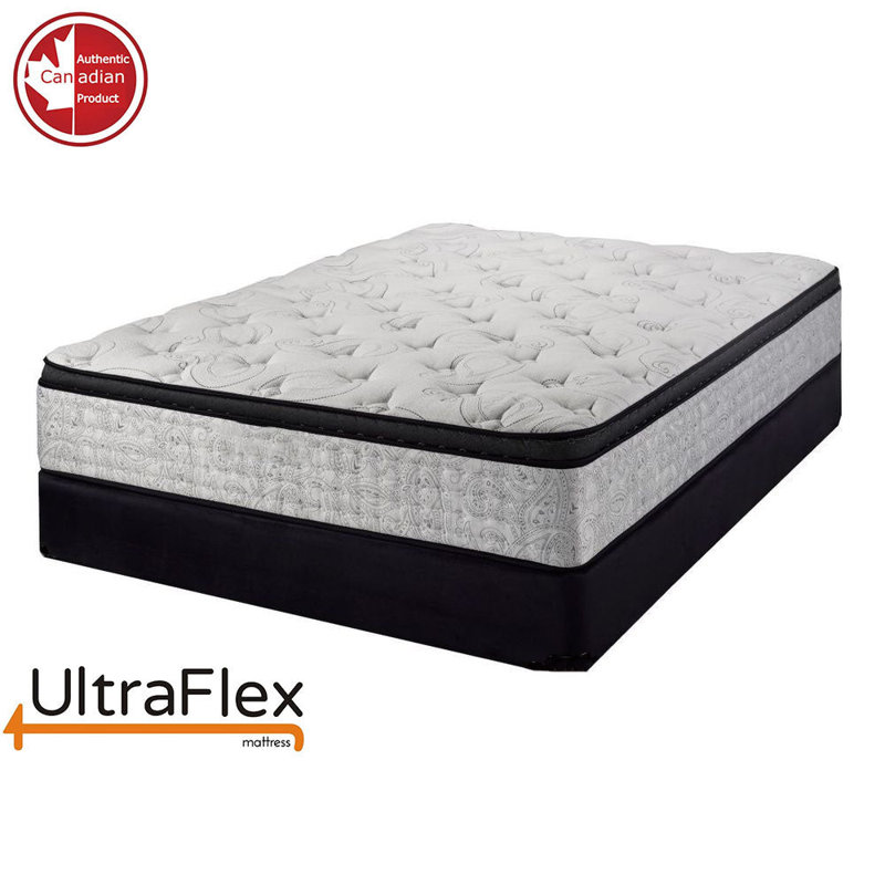 UltraFlex OASIS - 12 po orthopédique hybride Eurotop, ressorts ensachés, matelas en mousse à densité, Très grand
