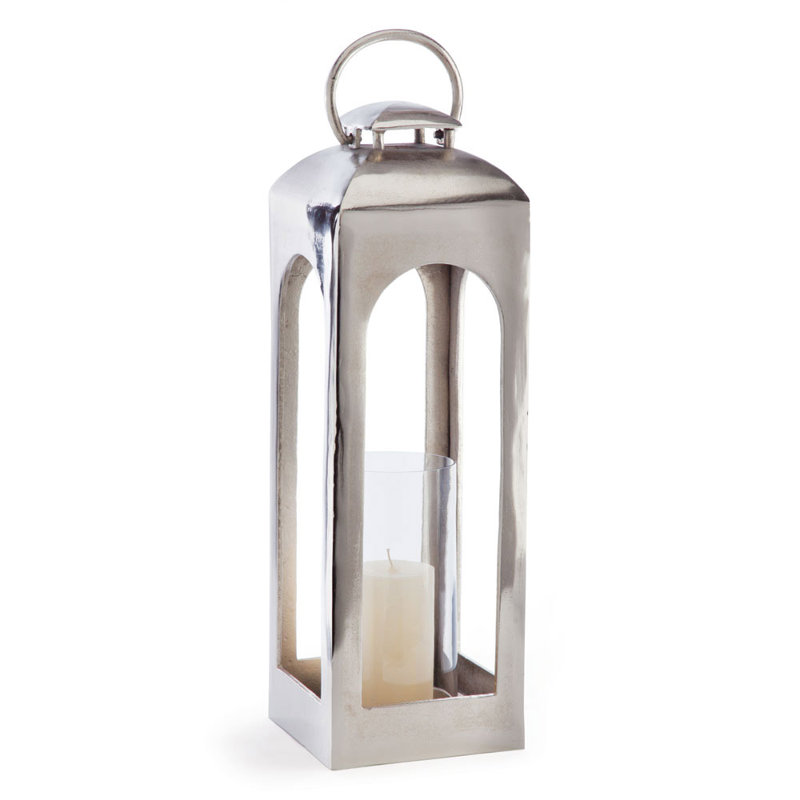 Metal Tabletop Lantern, 28" H x 9" W x 9" D