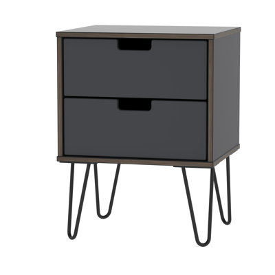 Fully Assembled Fairbury 2 Drawer Bedside Table