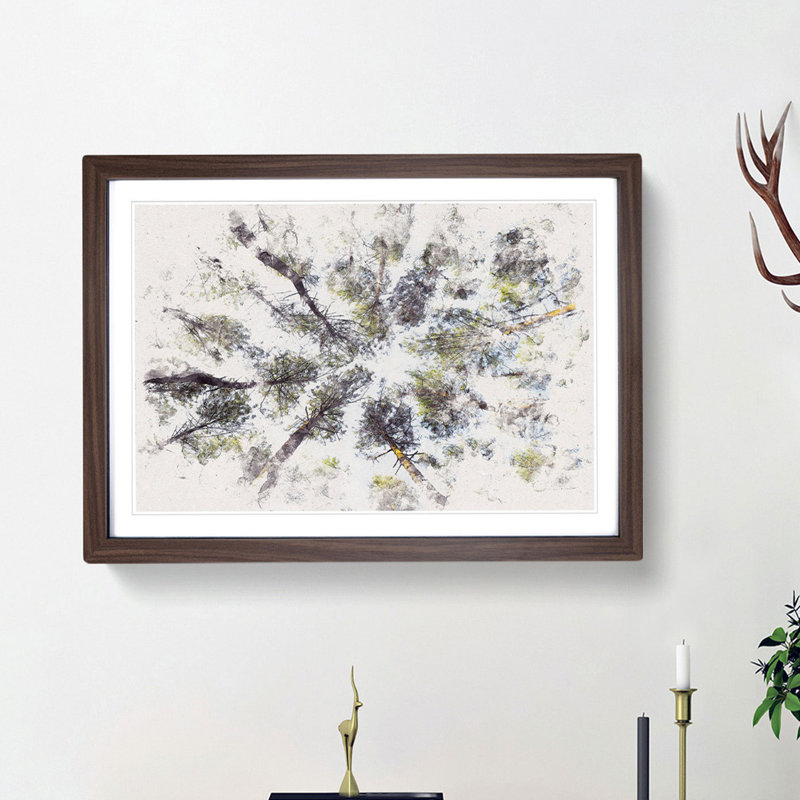 Tree Tops - Picture Frame Painting Print, 24cm H x 33cm W x 2cm D, Walnut Framed