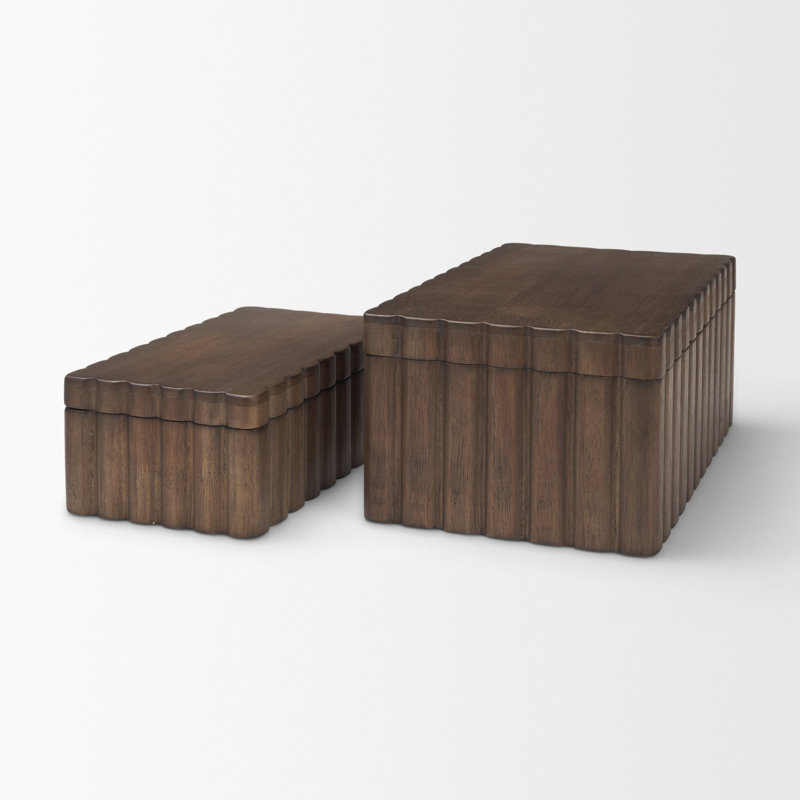 Ensemble de boîtes décoratives Strata, Dark Brown