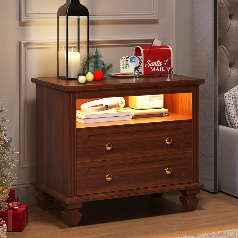 72cm W Bedside Table, Brown