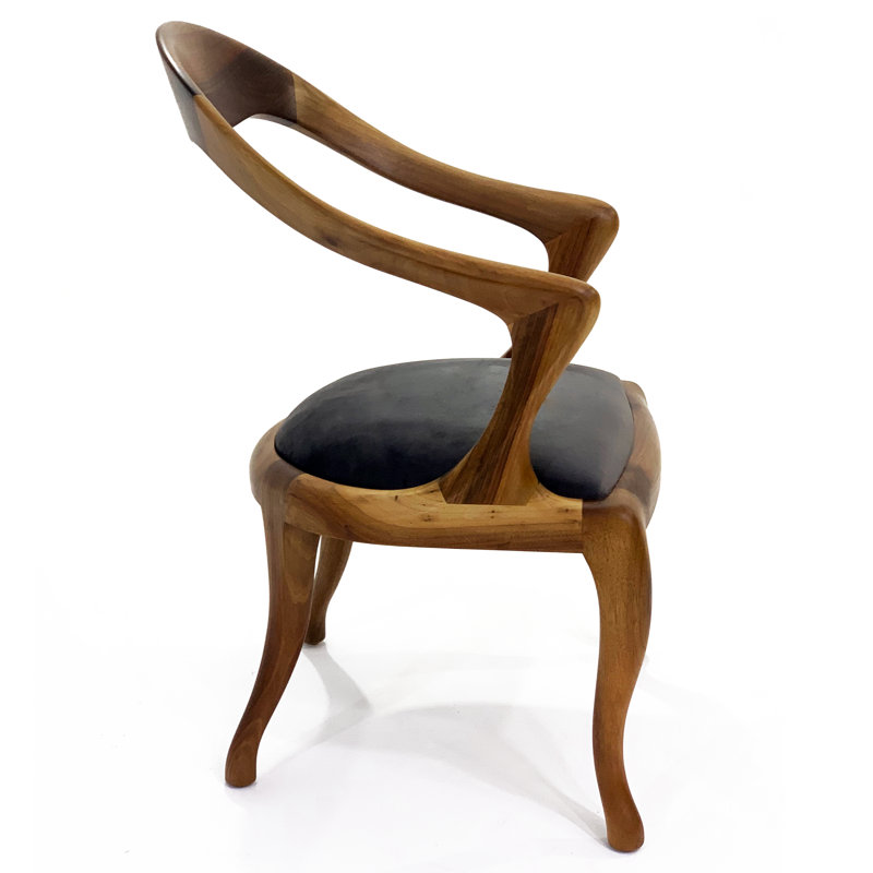 Chaise avec accoudoirs Matéria en brun / noir