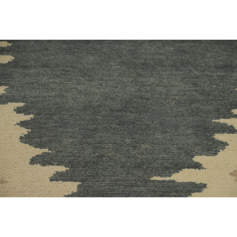 Tapis à motif géométrique de teinture végétale oriental 8 x 10