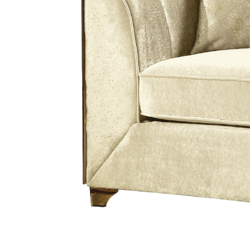 Velencia Modern Style Loveseat In Cream, Cream