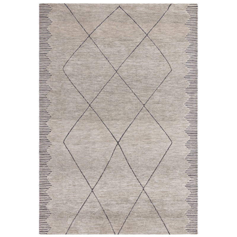 Clemones Diamond Grey Area Rug, Rectangular 200 x 290cm