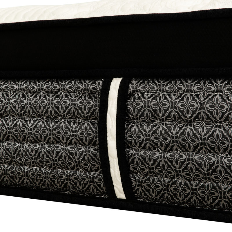 Matelas en mousse blanche et à ressorts ensachés de 16 po de hauteur, plateau euro, rafraîchissant, tissu en tricot blanc à faible mouvement, matelas avec ressorts, technologie de refroidissement, transfert de mouvement, idéal pour la chambre à coucher, style moderne,