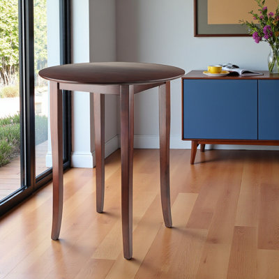Aseya Solid Wood High Top Table in Walnut Finish, 39.48'' H X 33.6'' W X 33.66'' D