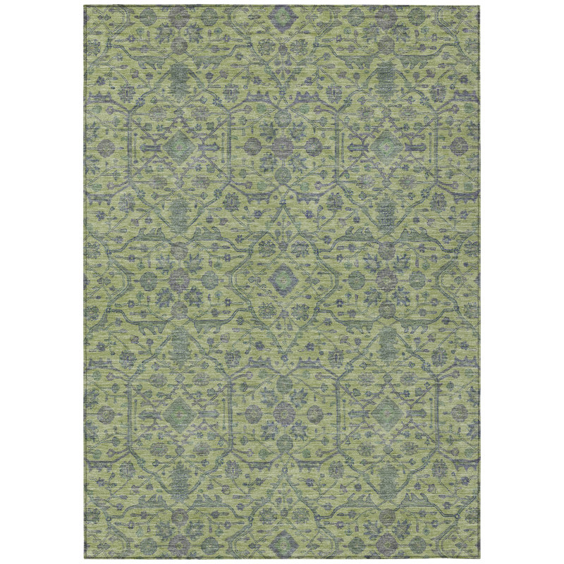 Addison Red Synthetic Washable Rectangular Area Rug 2'6" x 3'10"