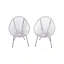 Ensemble de 2 chaises à cordes modernes en forme d'œuf avec structure en acier thermolaqué pour une utilisation intérieure et extérieure, alliant confort et durabilité-1385255690