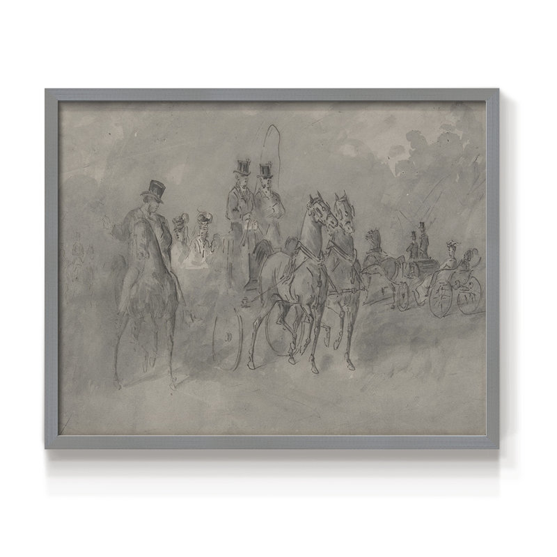 Croquis rétro - XXII - Reproduction encadrée - Restickable, H 11 po x l 14 po, Gris