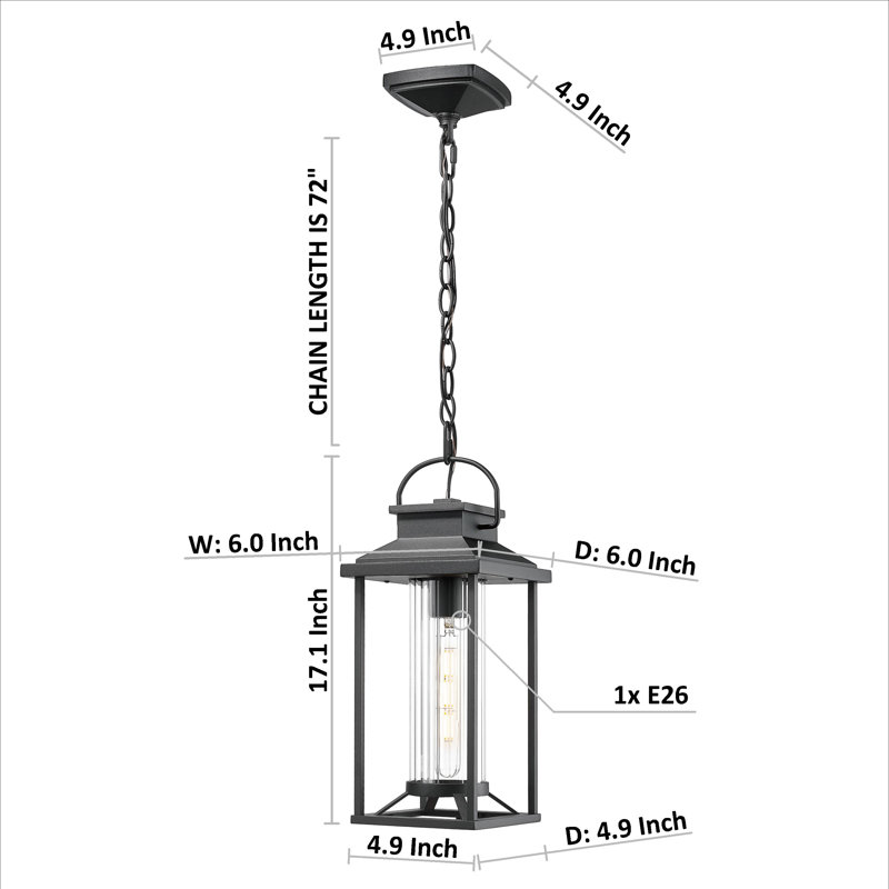 Luminaire suspendu d'extérieur 1 lumière