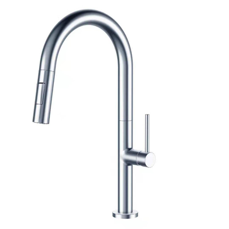 Robinet de cuisine à poignée simple Moochi, Acier inoxydable