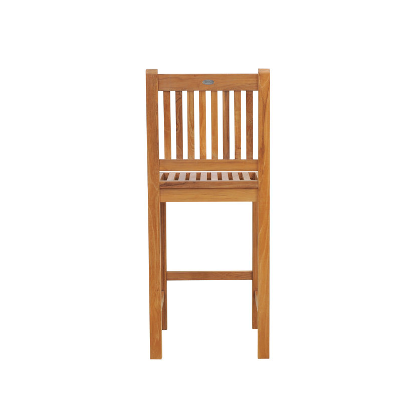 Elzas Outdoor Teak Bar Stool, 30"