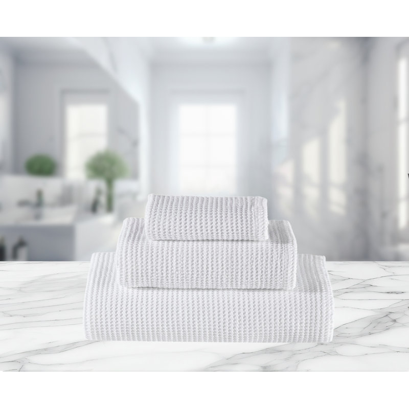 Mosche Turkish Cotton Waffle Mulit-Size Set, White