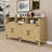Sideboard with 4-Door, Power Outlets and Adjustable Shelves-252669871