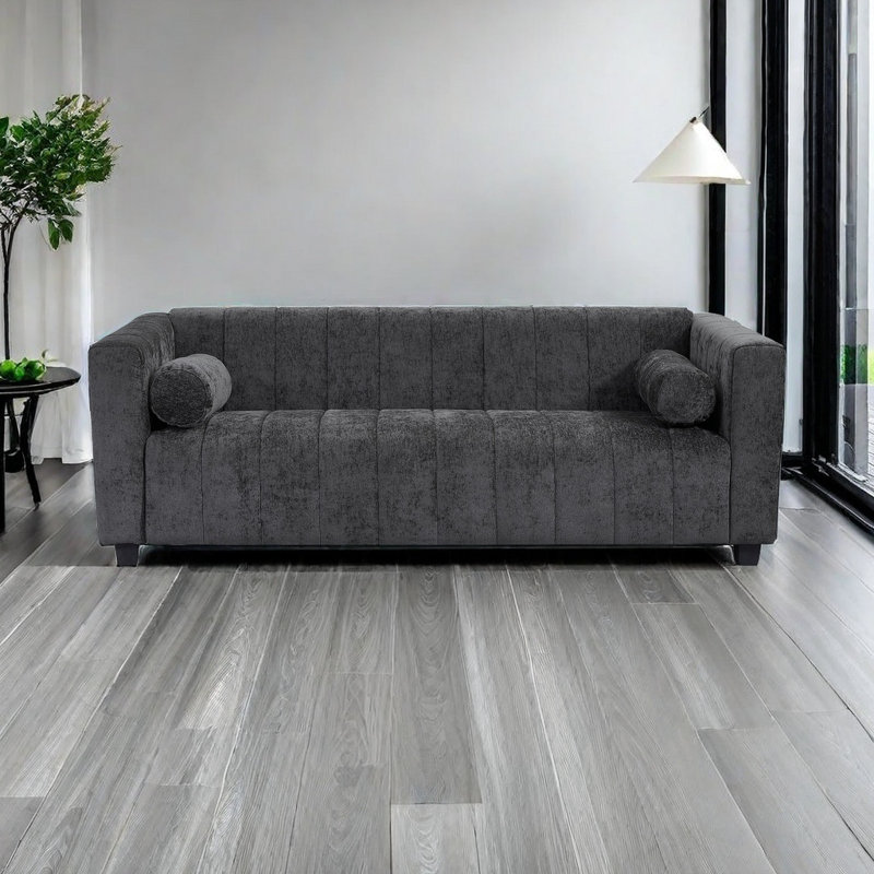 Canapé rembourré 78,7 po pour salon, chambre à coucher, salon, style simplifié, Gris foncé
