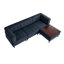 4 - Piece Upholstered Tufted Corduroy Modular Corner Sofa with Pillow Back and Removable Flip-Tray Top Storage Ottoman -1321940057