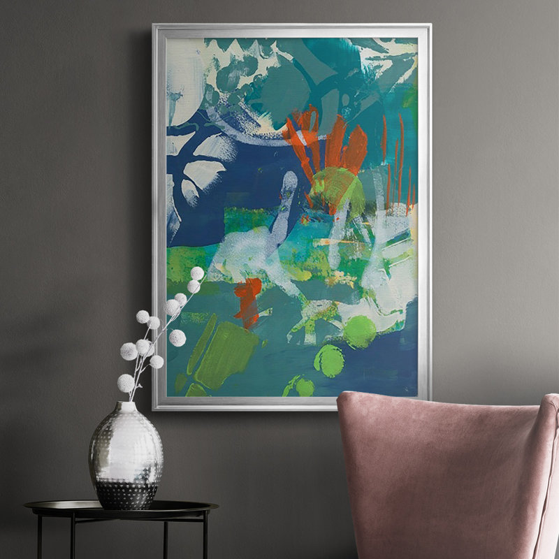 Impression tropicale encadrée de qualité supérieure - prête à être accrochée, H 42,5 po x l 30,5 po x P 1 po