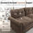 124" Modular Sectional Sofa With Nailhead Trim, Comfy Cloud Couch For Living Room, 3-seater Deep Seat Sofa With Throw Pillow-1754711424