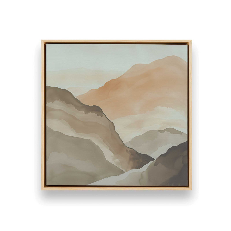 Amber Horizons II, reproduction, H 32,75 po x l 32,75 po x P 1,75 po, Cadre américain en érable flottant