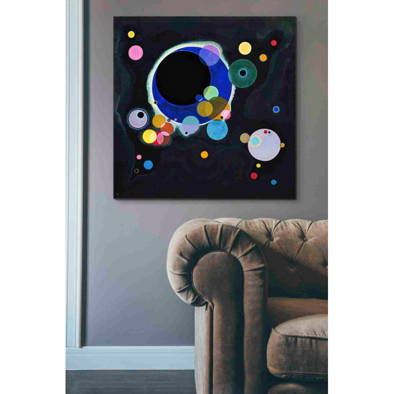 «Plusieurs cercles» par Wassily Kandinsky, art mural sur toile, H 40 po x l 40 po