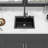 Quartz Kitchen Sink, Black Granite Composite Drop In Single Bowl Kitchen Sink-118539047