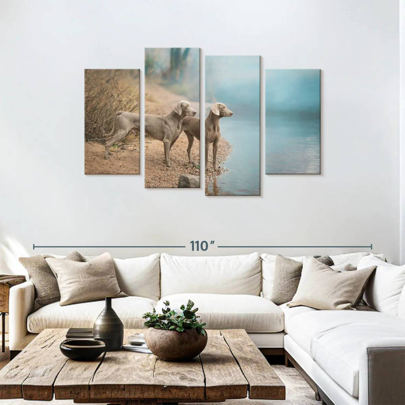 Weimaraner Dogs, 48" H x 75" W