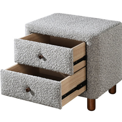 Table de chevet 2 tiroirs Grey Boucle