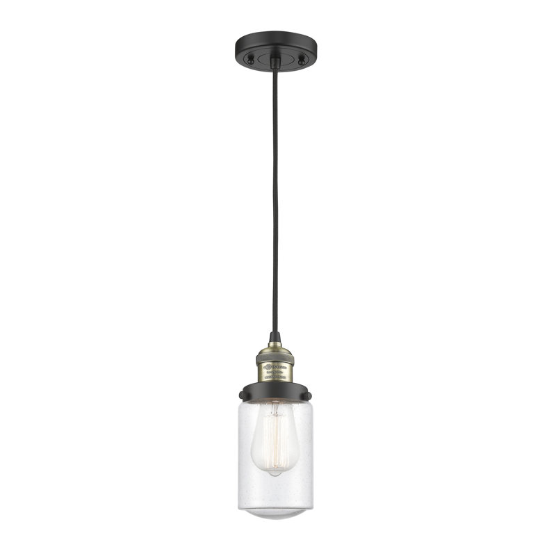 Luminaire suspendu 1 lumières scolaire single Saroyan, Grainé, Laiton antique noir, Ampoule non incluse