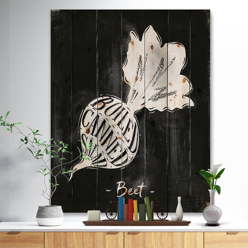 Planche de découpe betterave-impression d’art graphique, H 46 po x l 36 po x P 1,5 po, Bois