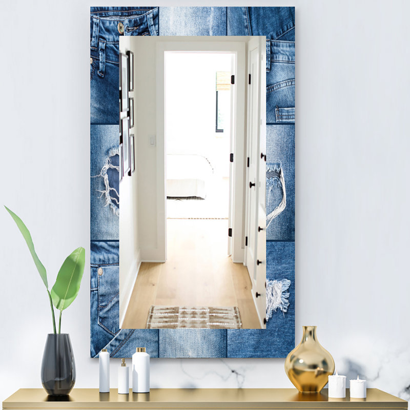Miroir d’meuble-lavabo/salle de bain traditionnel jeans, H 39,4 po x l 29,5 po