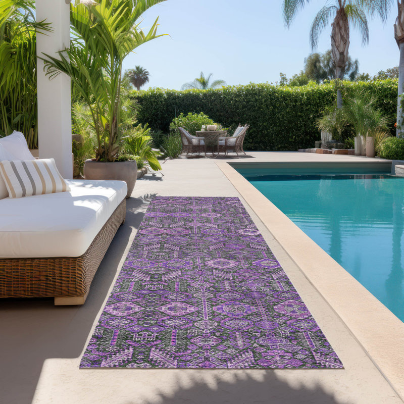 Tapis intérieur / extérieur Jurnee avec envers antidérapant, Tapis de couloir 2 pi 3 po x 7 pi 6 po
