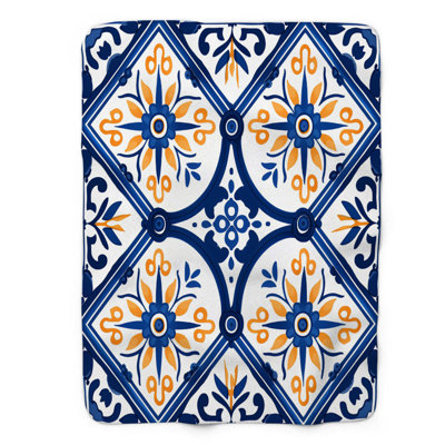 Spanish Artistry - 1 Piece Premium Sherpa Blanket