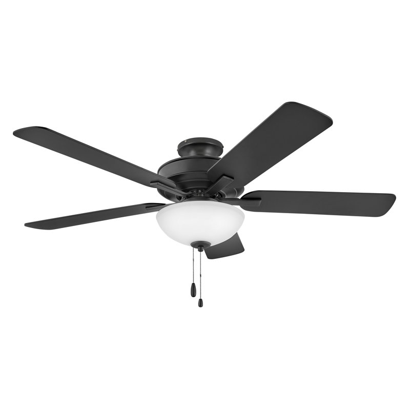 Metro Illuminated 52-in Ceiling Fan - Bulbs Included, Matte Black with Matte Black Blades