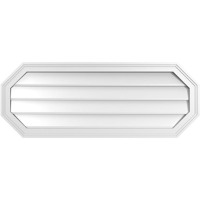 Évent horizontal gondole allongé en surface octogonal Signature, H 16 po x l 42 po x P 1,5 po