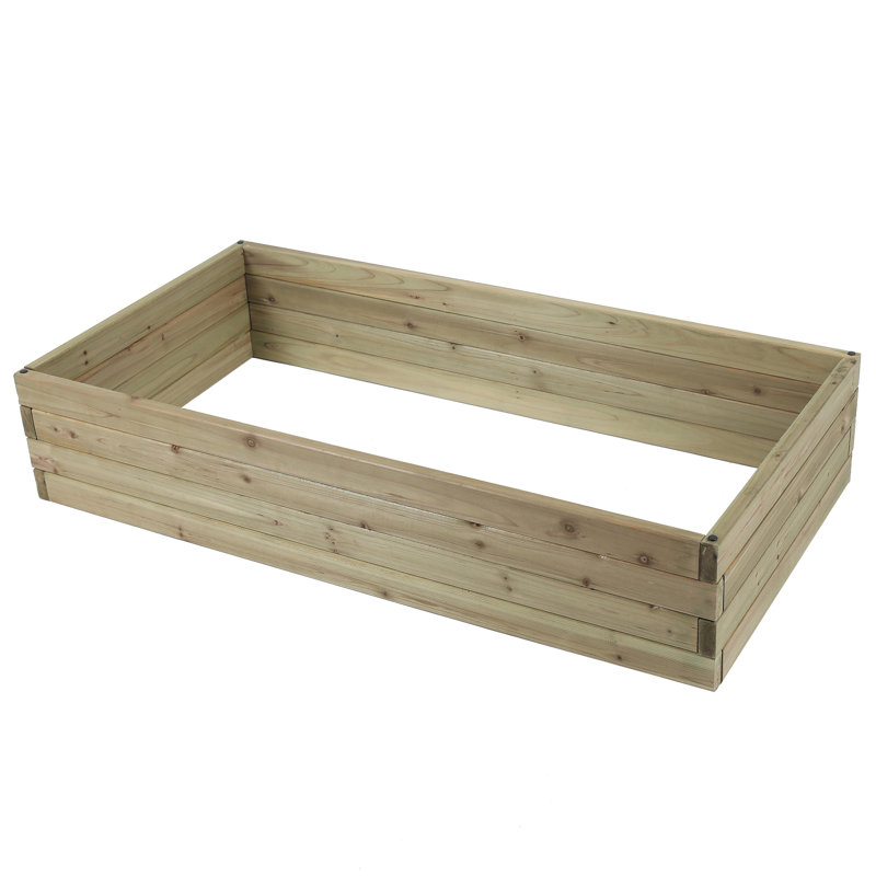 Emory 46'' L Solid Wood Raised Garden Bed Planter, Rectangular Outdoor Garden Bed