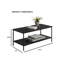 Ensemble de table rustique 3 pièces Table basse 1X Table de bout 2X Table de bout style minimaliste à deux niveaux avec finition noire-1098462843
