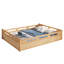 Full Size Floor Platform Bed with Full-length Guardrails, Low Profile Queen Bed Frame with Wood Slats Support, No Box Spring Needed, Natural-1278975248-1278975252