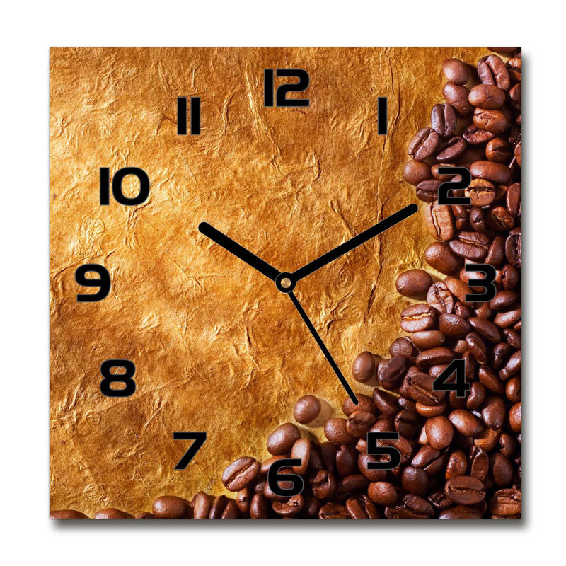 Imalay Glass Wall Clock, Black/Coffee/Orange