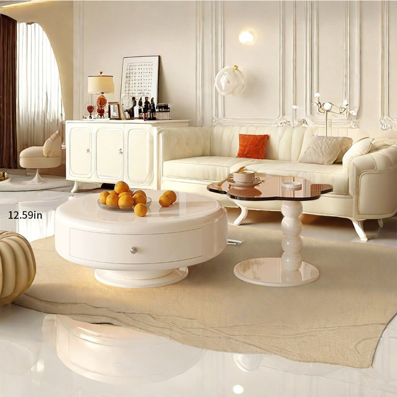 Light luxury cream style coffee table