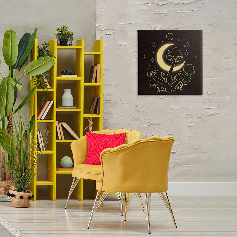 Dancing Mushrooms & Moon Canvas Wall Art by Ahmed Sameh Hussein, 24" H x 24" W