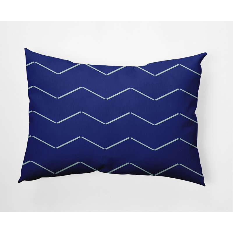 Harlequin Chevron Reversible Throw Pillow, Royal Blue