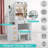 Makeup Vanity with Lighted Sliding Mirror, White Modern Vanity Dressing Table with 4 Drawers & Cushion Stool Set for Girls Bedroom