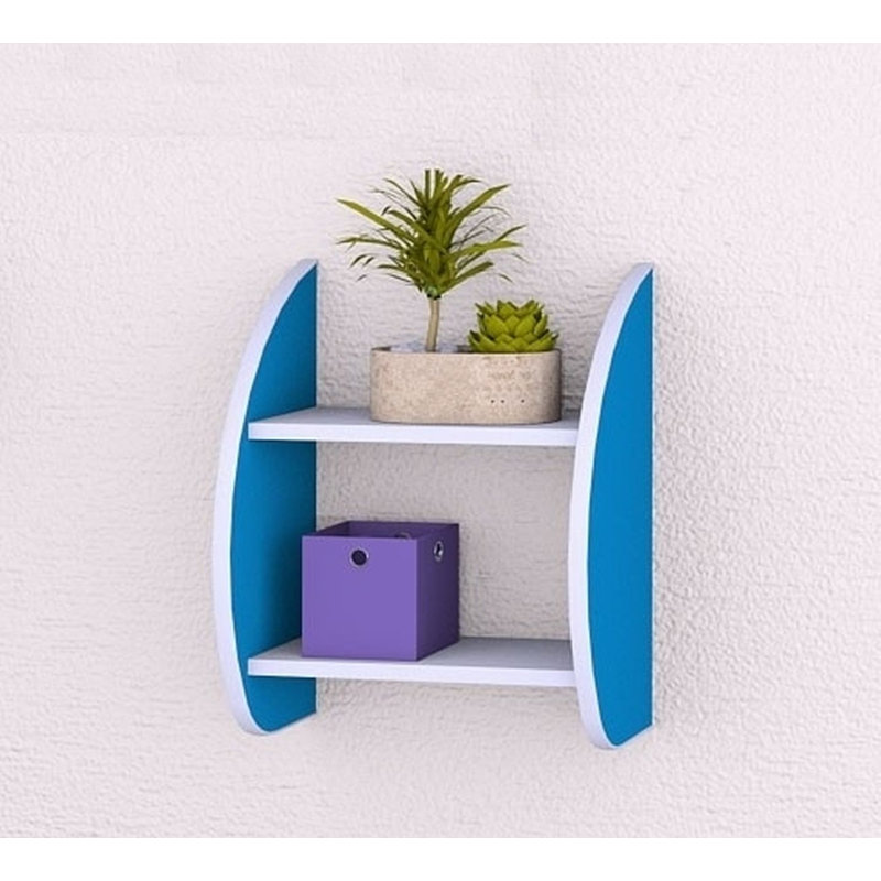 Arrindell 2 Piece Tiered Shelf, Blue, 54cm H x 44cm W x 25cm D
